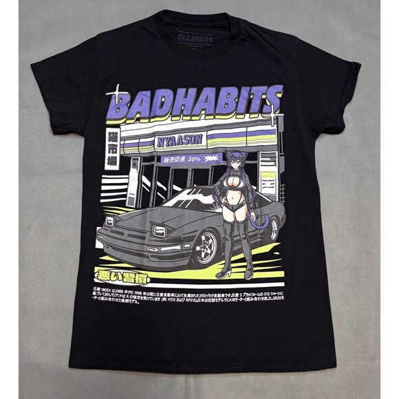 Badhabits Bad Habits Anime Nyaason Silvia Graphic T Anime Girl Bikini Mens Small - Picture 1 of 7